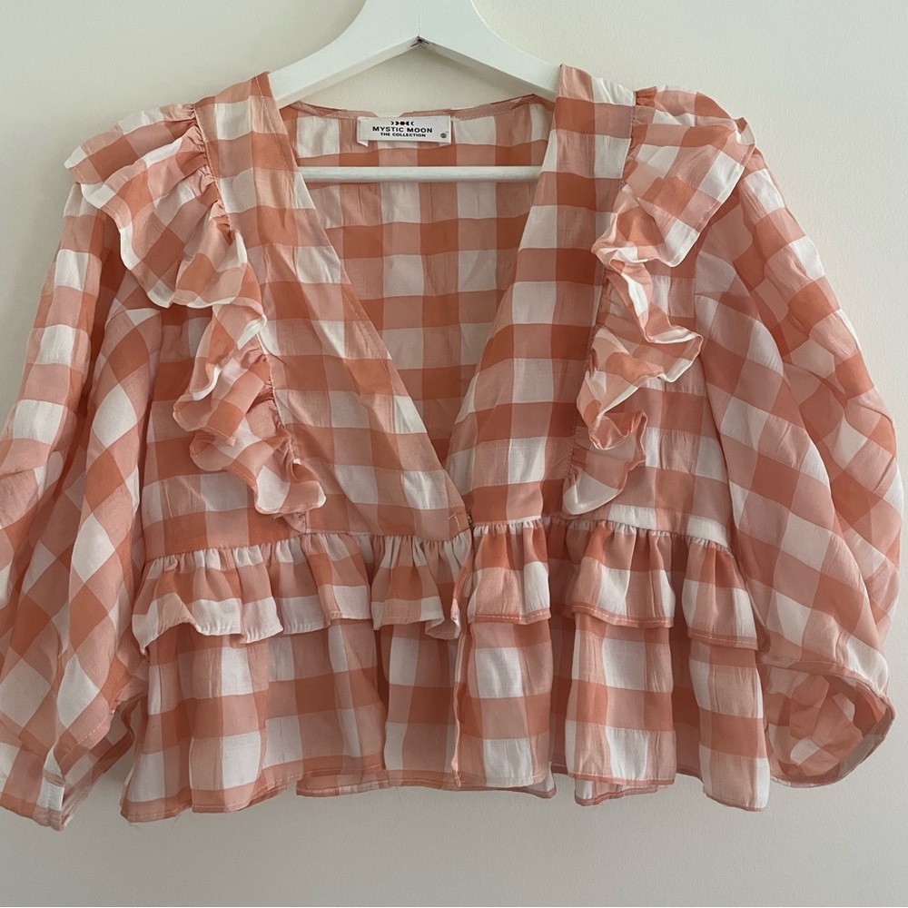 Local Boutique - Mystic Moon Cropped Ruffle Top